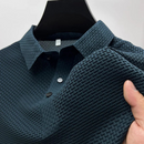 Mens Polo Shirt with Tailored Fit and Breathable Cotton Blend, Machine Washable