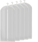 Clear Garment Storage Bags with Breathable Vinyl Acetate and Full Zipper, Set of 5