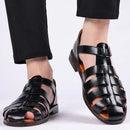 Men's Open Toe Sandals with Adjustable Buckle Straps and Ergonomic Footbed
