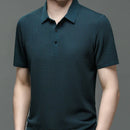 Mens Polo Shirt with Tailored Fit and Breathable Cotton Blend, Machine Washable