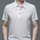 Mens Polo Shirt with Tailored Fit and Breathable Cotton Blend, Machine Washable